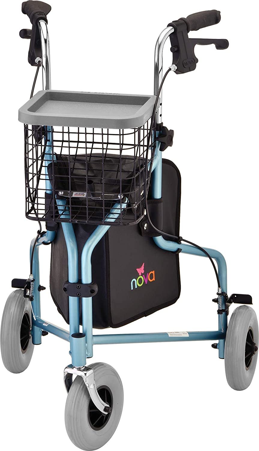 NOVA Traveler 3 Wheel Rollator Walker, All Terrain 8” Wheels, Includes Bag,... - Picture 7 of 7