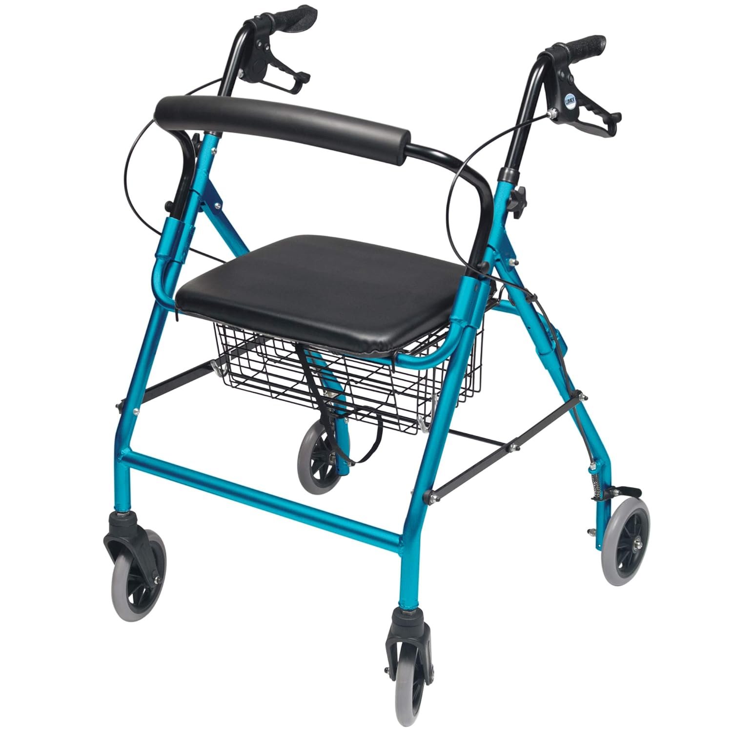Lumex Walkabout Wide Rollator with Seat – Wide 15.5″ Seat with 350 lb. Weight…