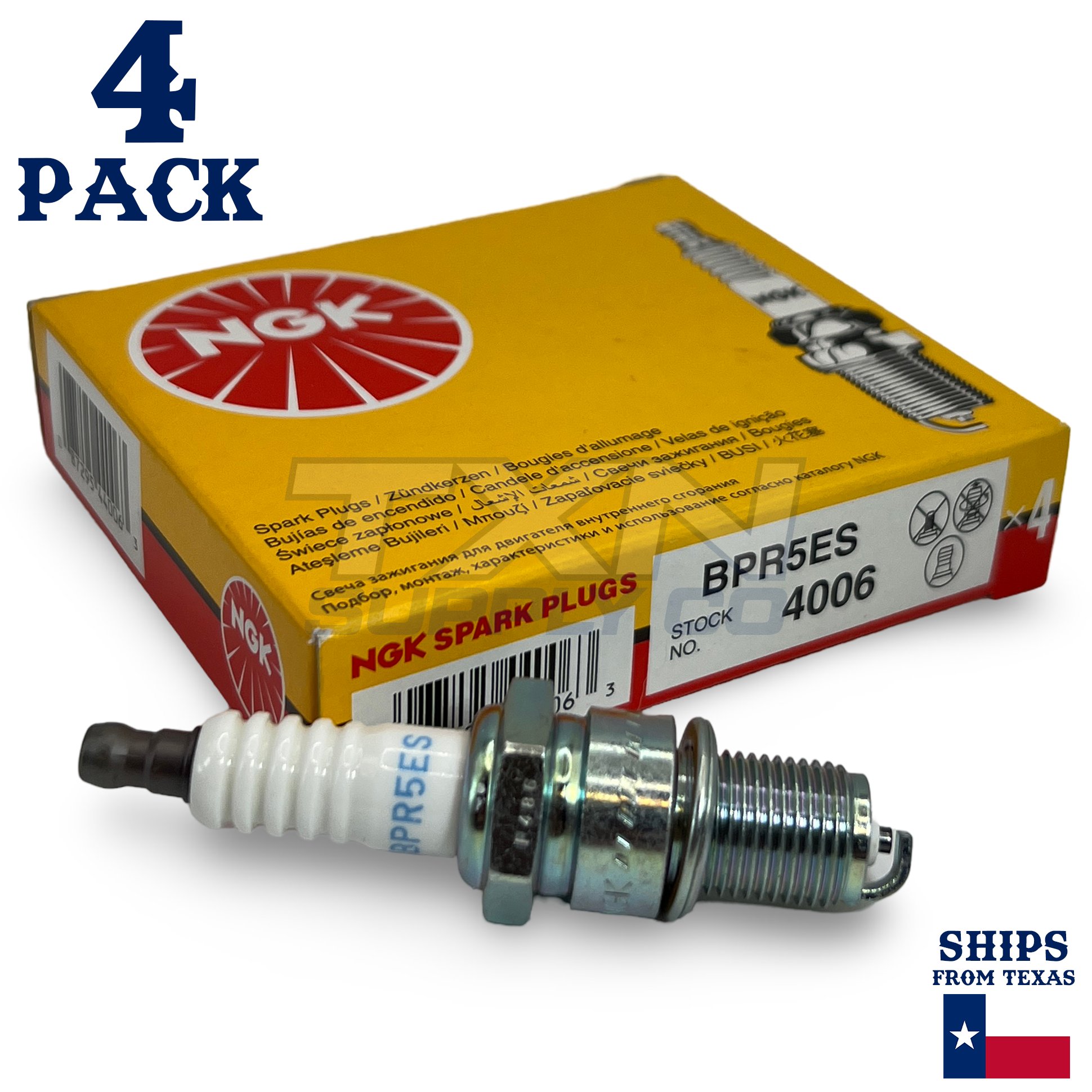 4 Pack NGK V-Power 4006 Spark Plugs BPR5ES SOLID
