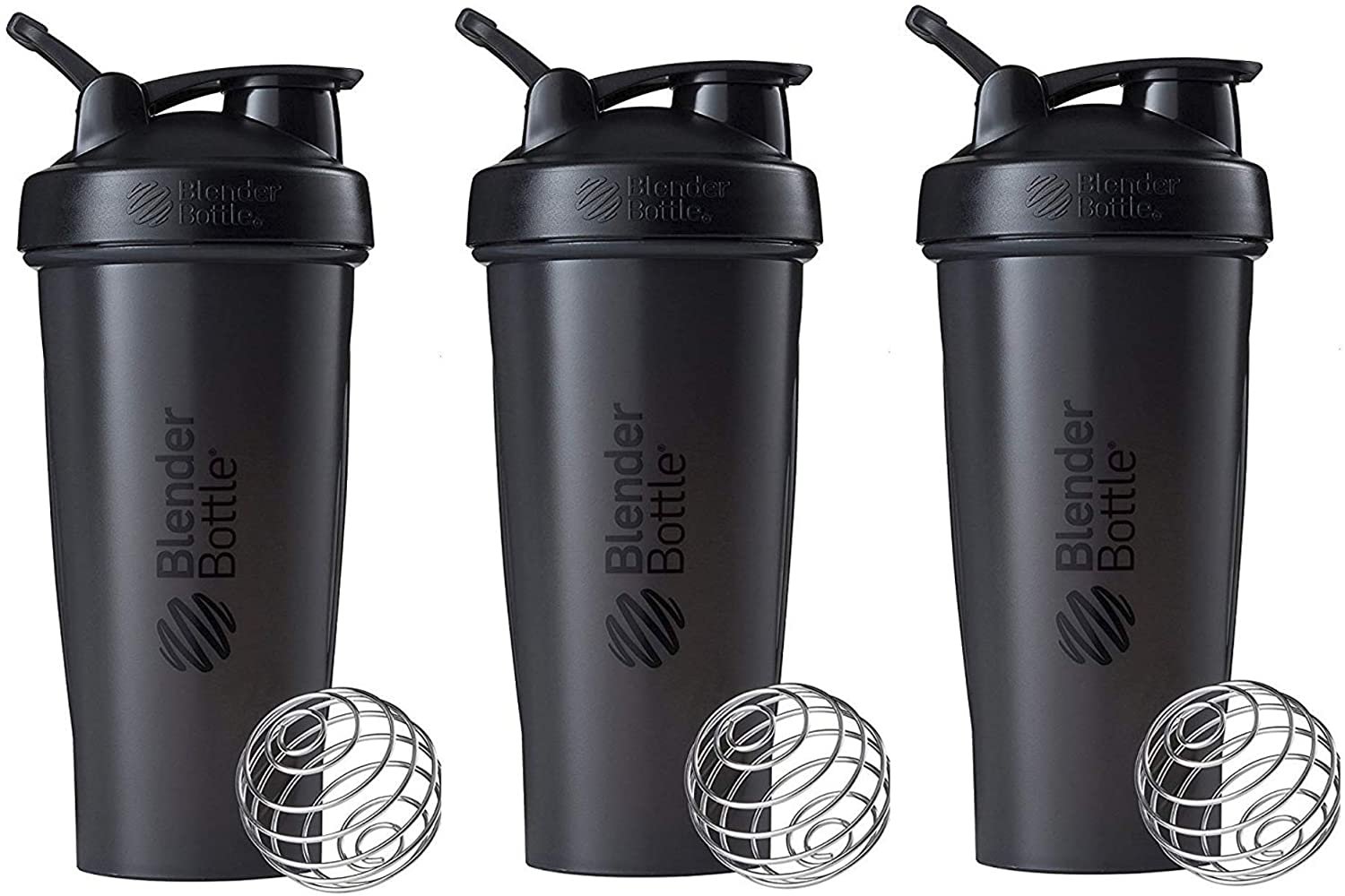 BlenderBottle 28oz Classic Loop Top Shaker Bottle 3-Pack, Full