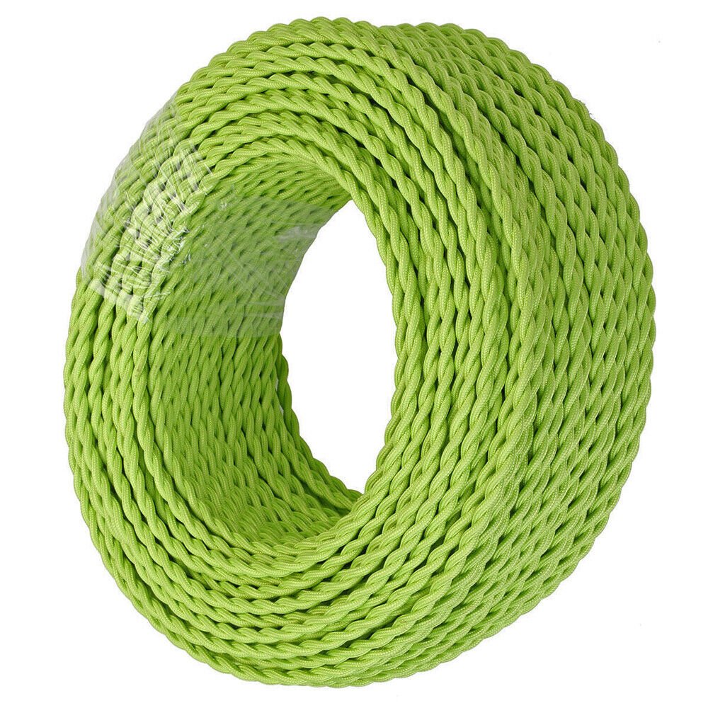 Vintage Color Fabric Cable Wire 2 Core Twisted Electric Light Lamp 5 Pack Cable - Picture 13 of 107