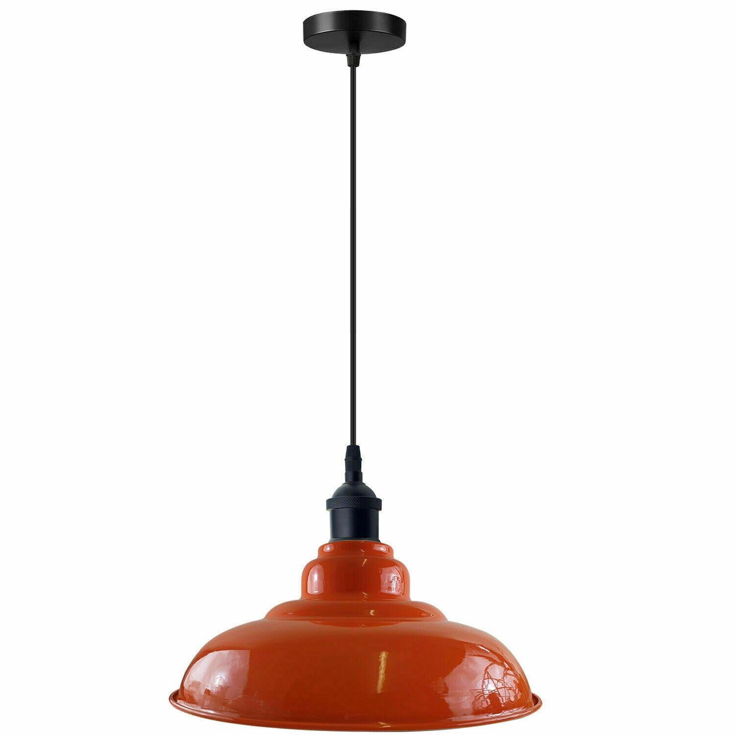 Lámpara colgante de colección luz de techo de metal industrial luces retro soporte E27 - Imagen 18 de 22