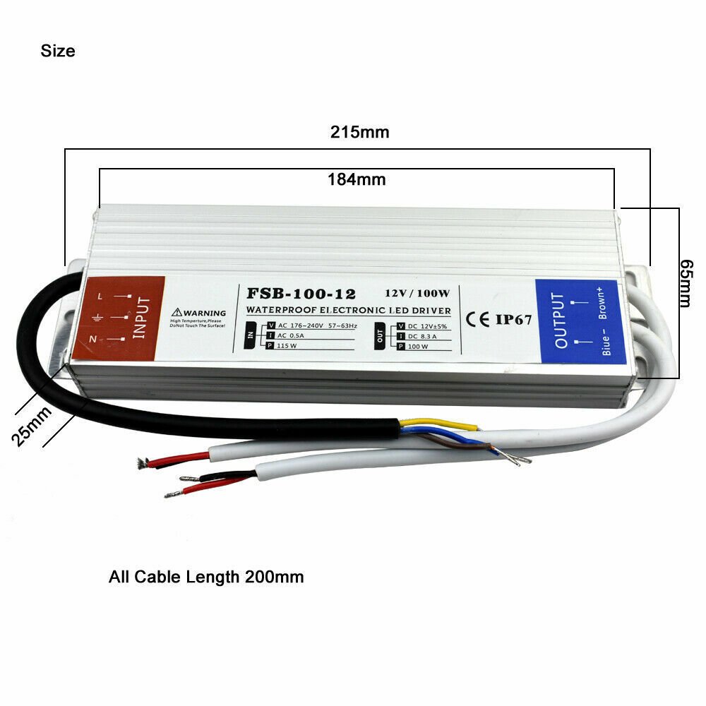 Transformador de fuente de alimentación impermeable controlador delgado DC12V IP67 240 V CA a CC para LED - Imagen 11 de 17