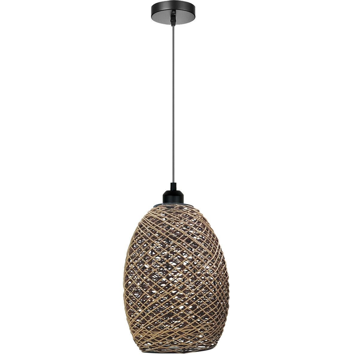 Rattan Wicker Ceiling Pendant Light Shade Hanging Light Antique d?cor Lampshade