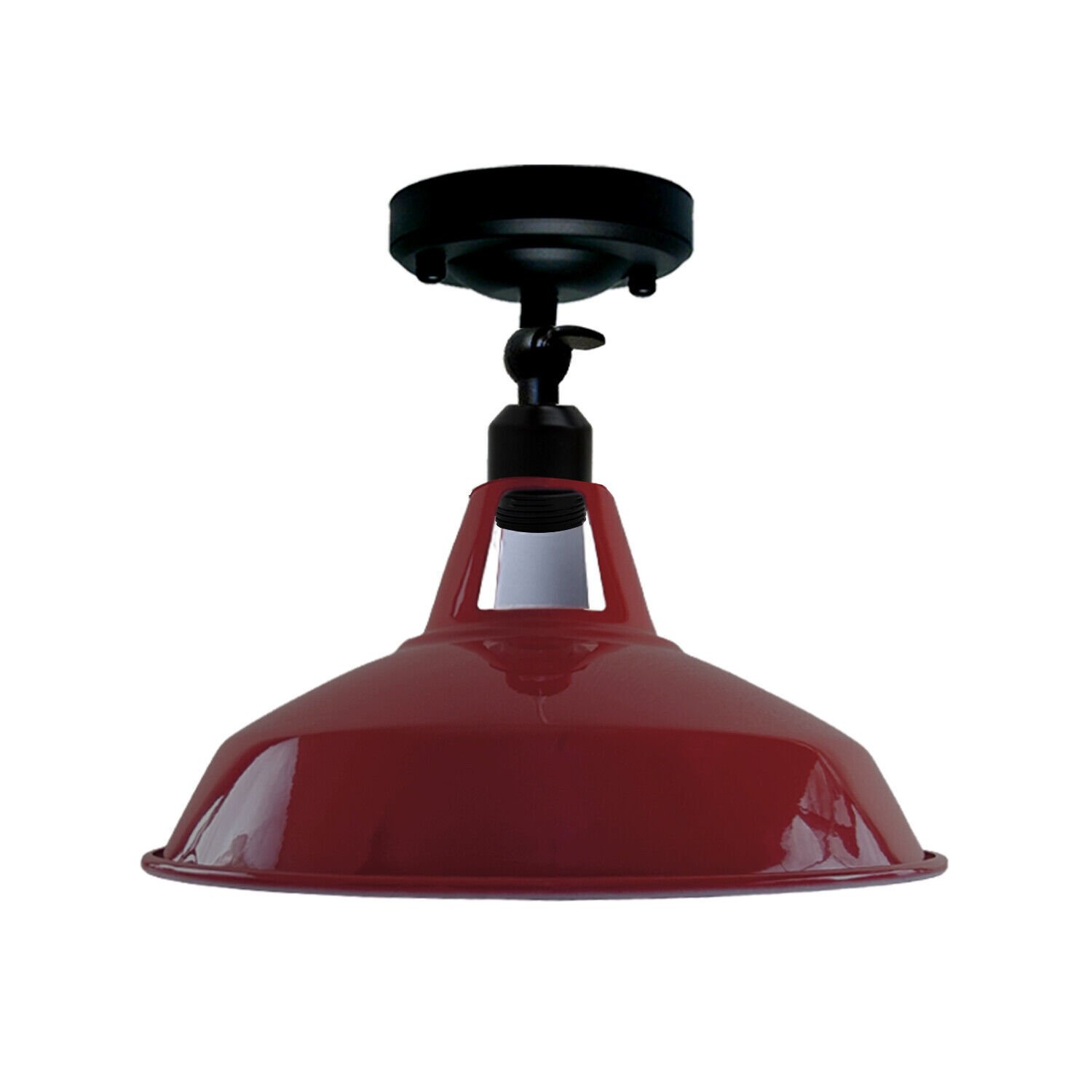 Kit de luz de techo ranura de granero color pantalla de metal montaje al ras E27 soporte de luz - Imagen 15 de 21