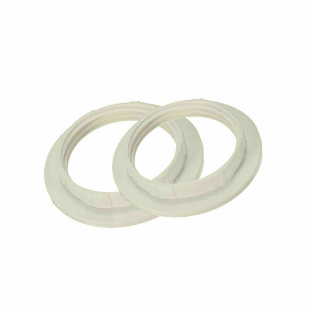 2 x Pantalla de plástico negro/blanco collar anillo hilo lámpara pantalla de luz E27/E14 - Imagen 9 de 15