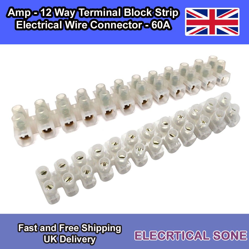 Electrical Connectors Wire Block Clamp Terminal Cable 240V Reusable 12 Way 5 pck