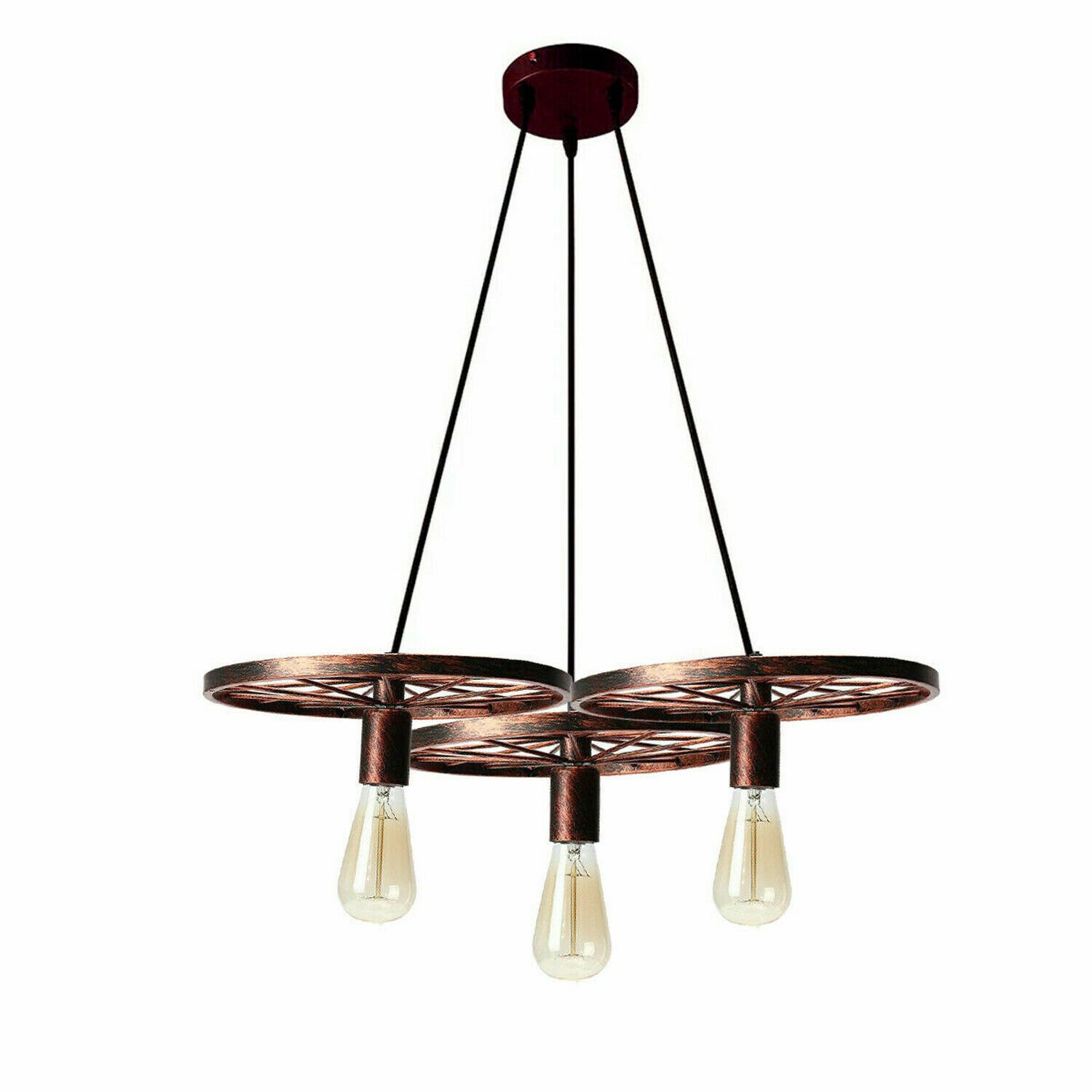 Vintage Retro Industrie Rad Deckenschirm Lampenschirm Stil Hänge Pendelleuchte UK - Bild 36 von 40