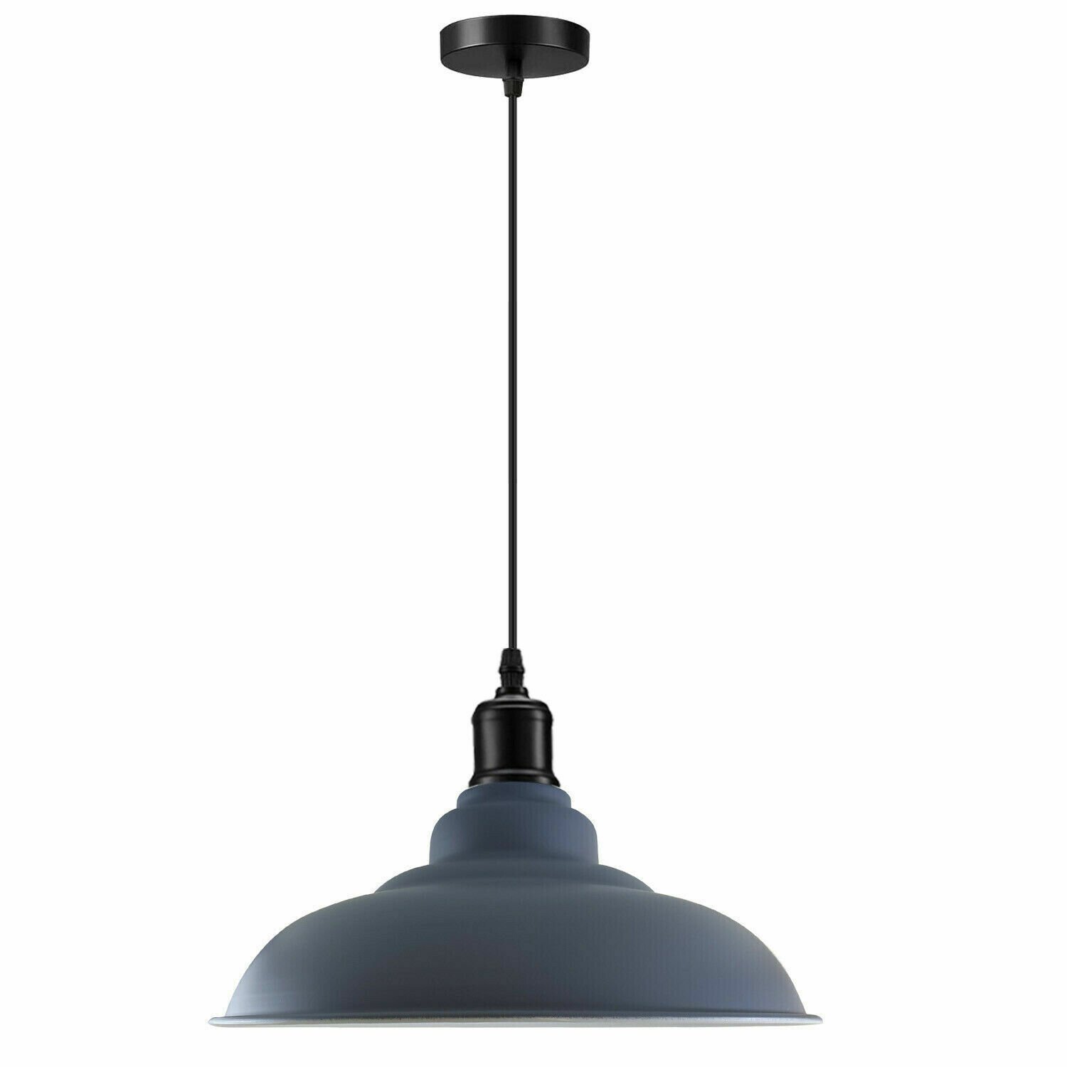 Lámpara colgante de colección luz de techo de metal industrial luces retro soporte E27 - Imagen 17 de 22