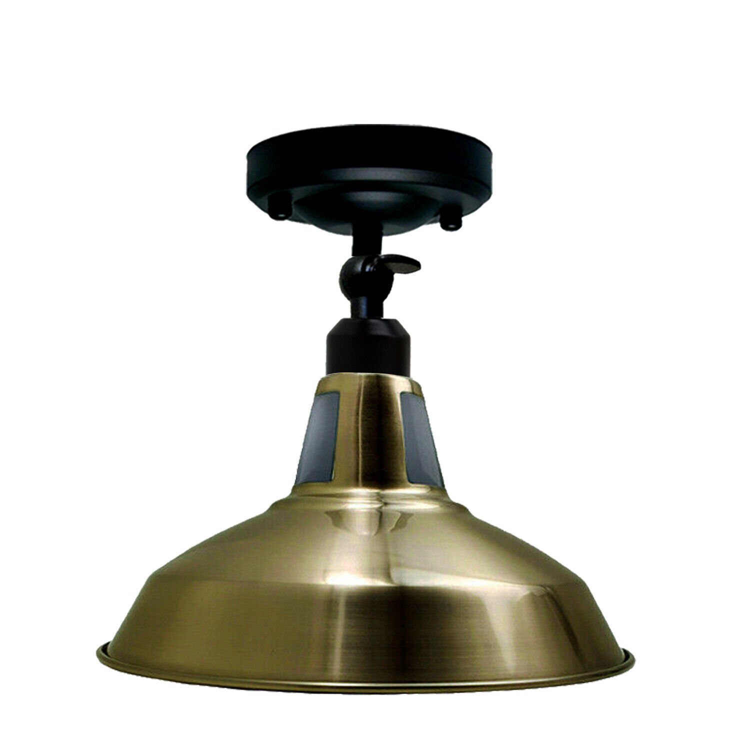 Kit de luz de techo ranura de granero color pantalla de metal montaje al ras E27 soporte de luz - Imagen 12 de 21