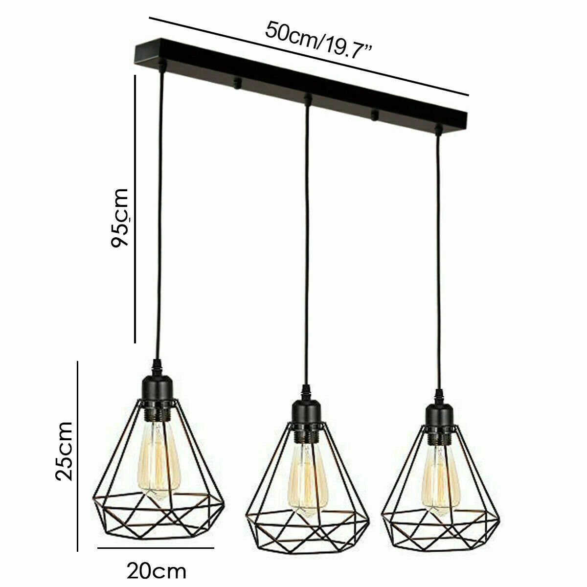 Lámpara colgante vintage de metal con pantalla industrial retro luces de techo suspendidas - Imagen 26 de 48