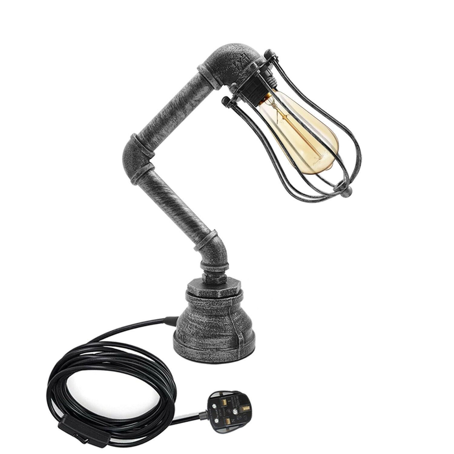 Nachtlampe Industrie Metall Wohnzimmer Schreibtisch Tisch Licht Ballon LED Birne UK - Bild 25 von 32