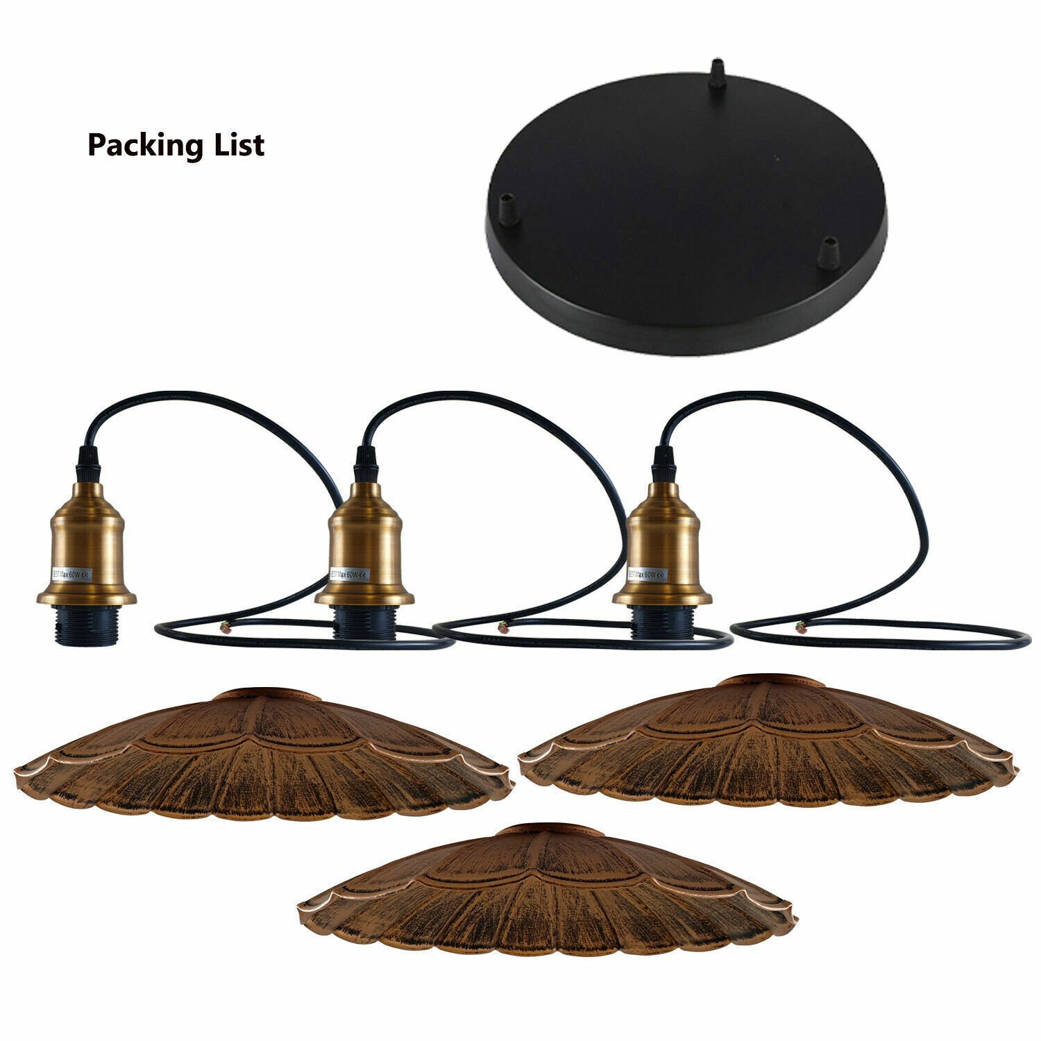 Ceiling Pendant Light Metal Retro Loft Industrial Lampshades E27 Screw Holder UK - Picture 21 of 29