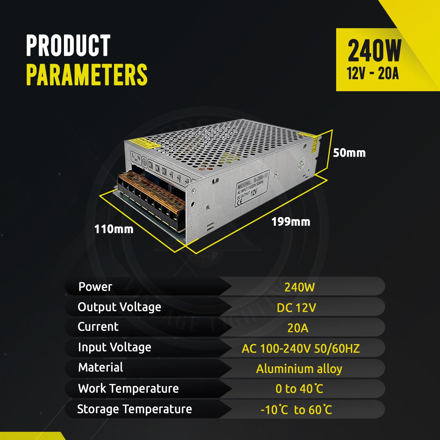 Transformador de fuente de alimentación conmutado regulado controlador LED DC12V Reino Unido - Imagen 46 de 59