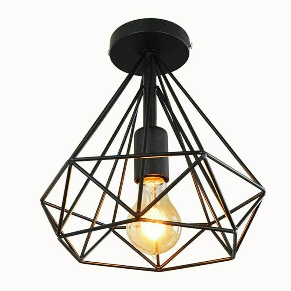 Lámpara colgante metal fácil ajuste industrial jaula de alambre techo/pantalla de lámpara - Imagen 12 de 22