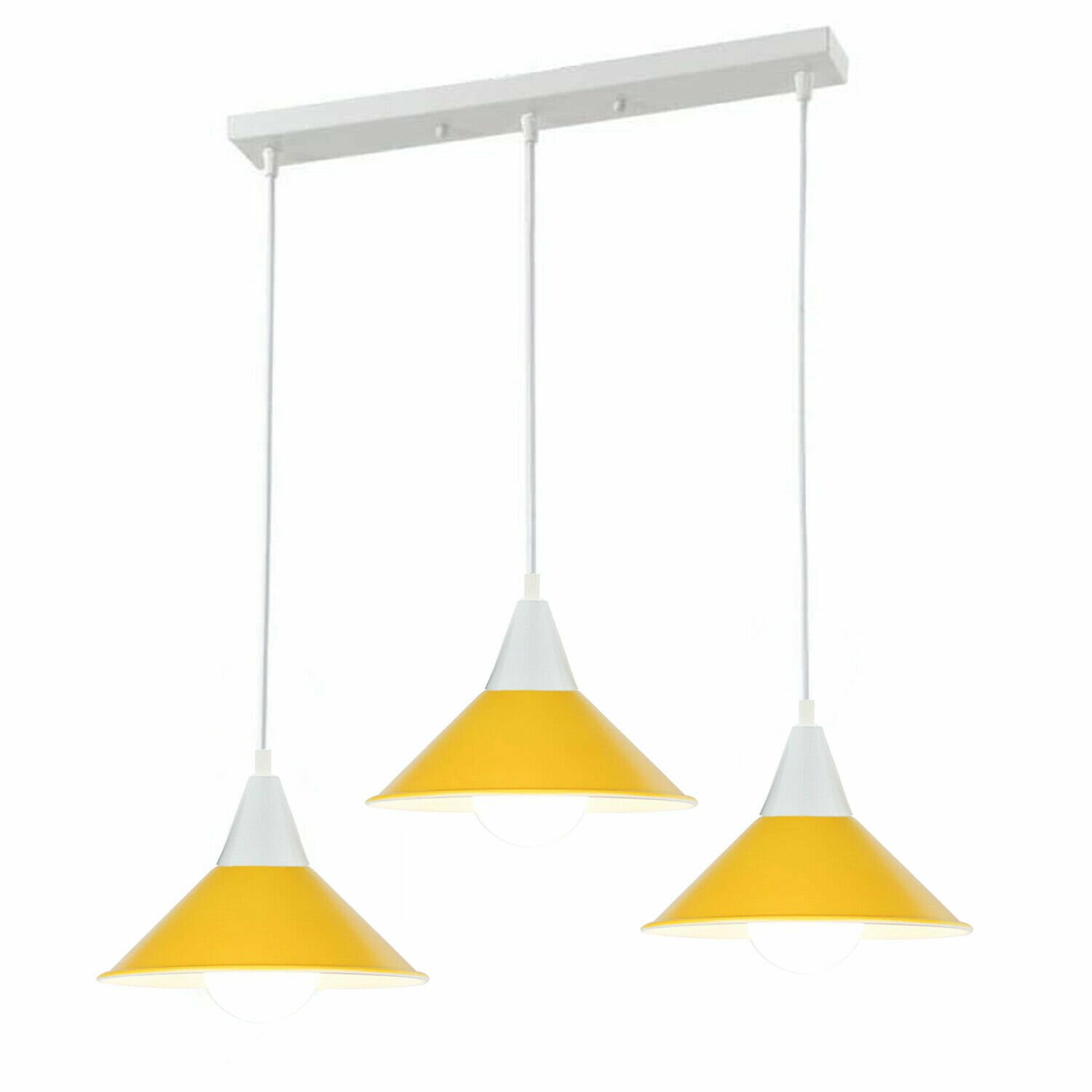 Pendelleuchte Deckenleuchte 3 Kopflampenschirm Industrial Retro Modern PVC Kabelverschraubung - Bild 11 von 21