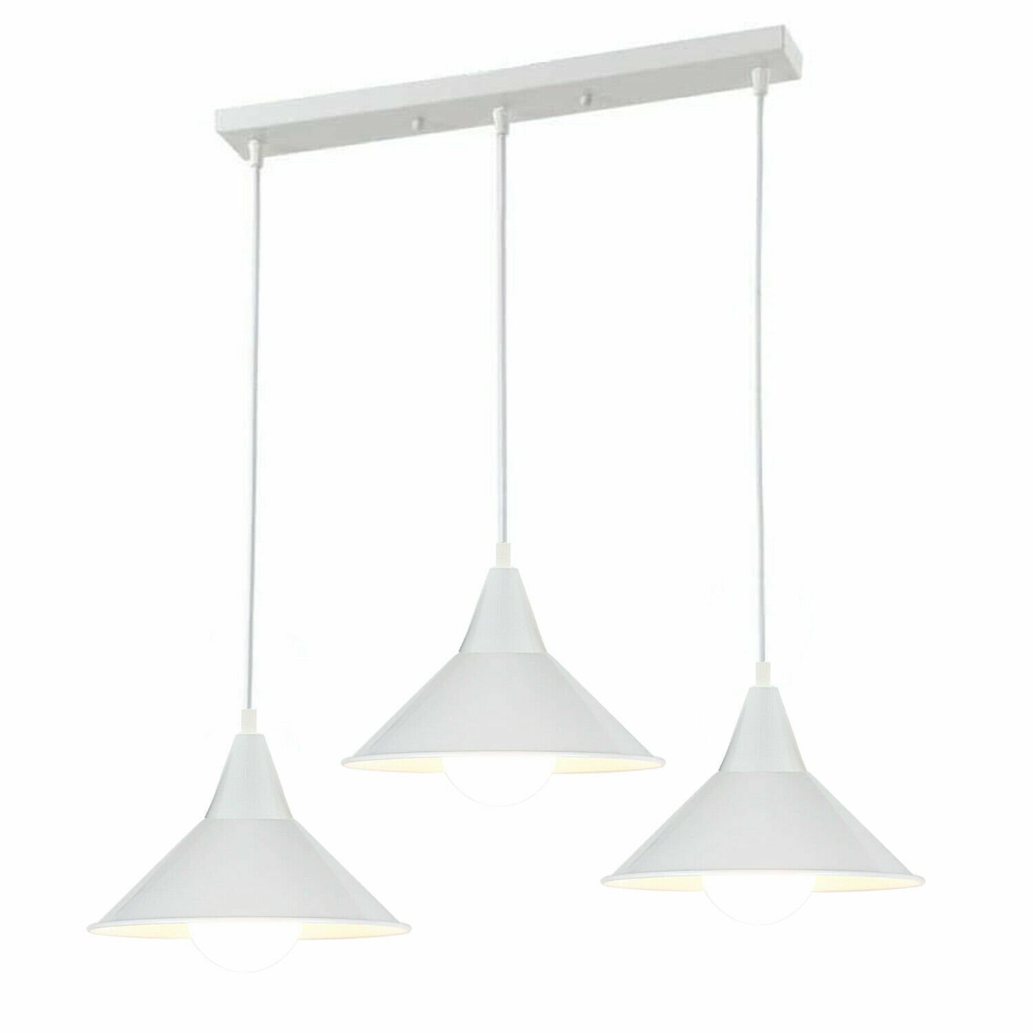 Pendelleuchte Deckenleuchte 3 Kopflampenschirm Industrial Retro Modern PVC Kabelverschraubung - Bild 17 von 21