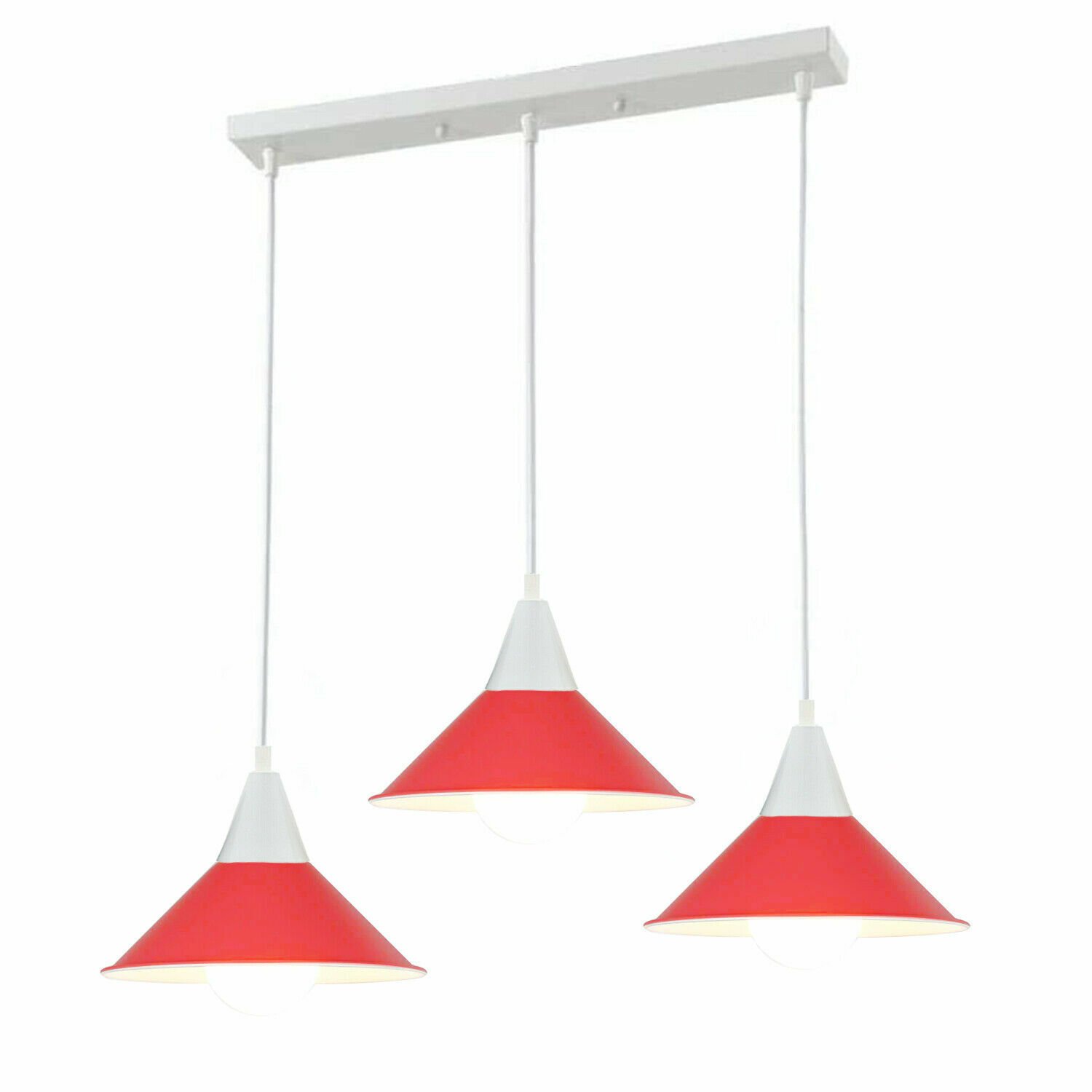 Pendelleuchte Deckenleuchte 3 Kopflampenschirm Industrial Retro Modern PVC Kabelverschraubung - Bild 3 von 21