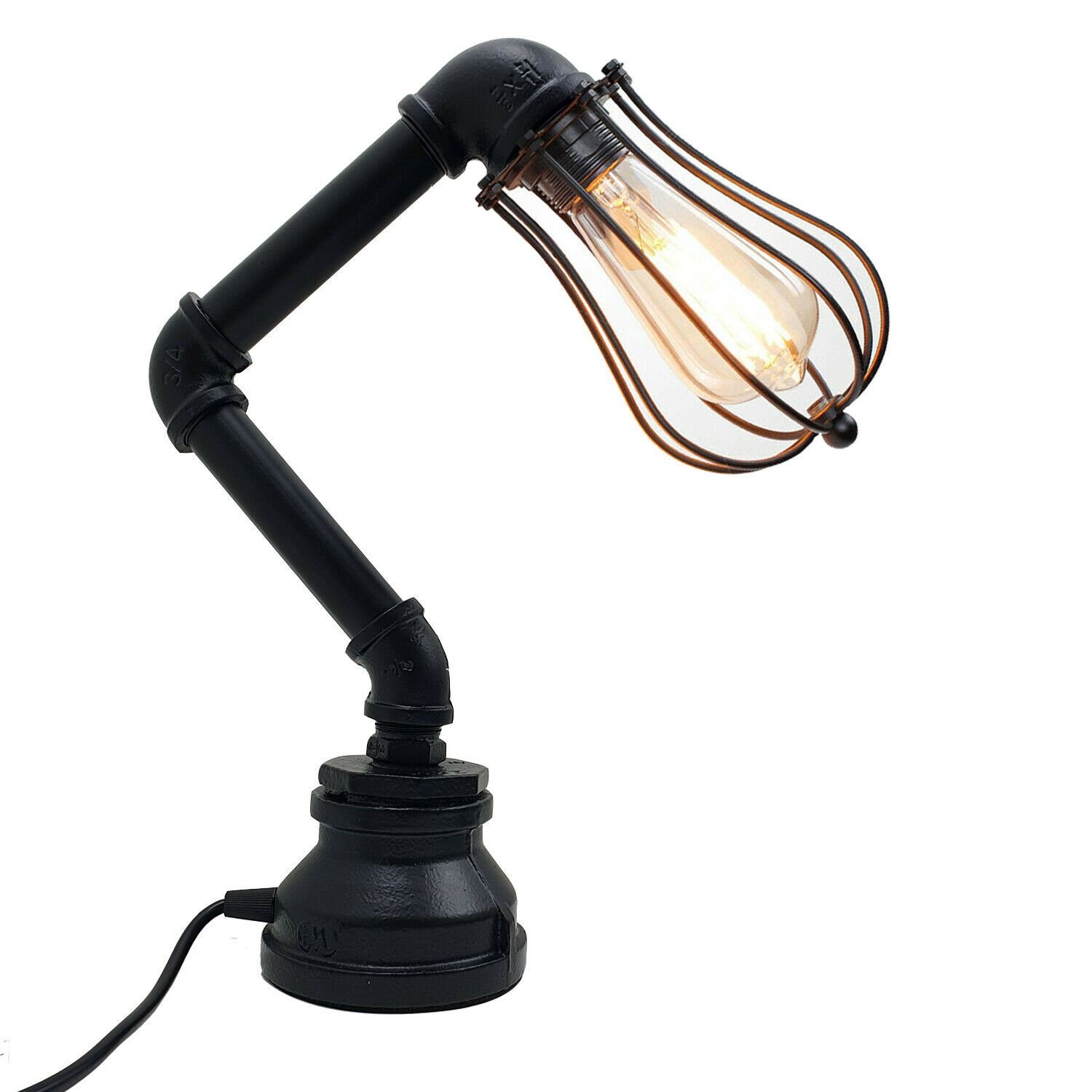 Nachtlampe Industrie Metall Wohnzimmer Schreibtisch Tisch Licht Ballon LED Birne UK - Bild 14 von 32
