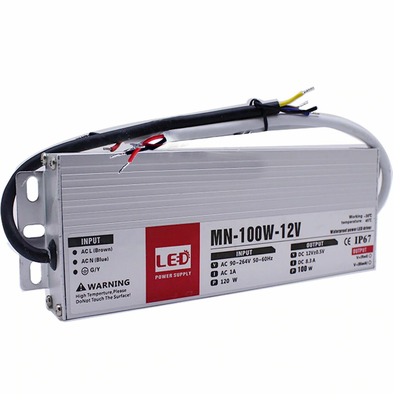 IP67 Ulta Slim AC 240V a DC 12V - LED Controlador Interruptor Fuente de Alimentación Transformador Reino Unido - Imagen 8 de 14