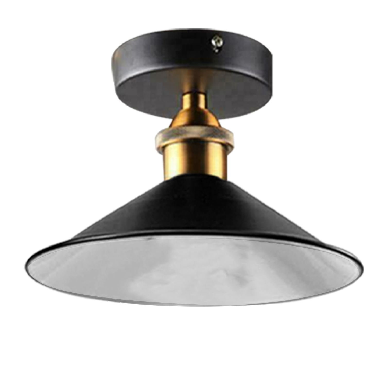 Lámparas empotradas de metal vintage E27 accesorios de luz de techo negro interior blanco - Imagen 12 de 17