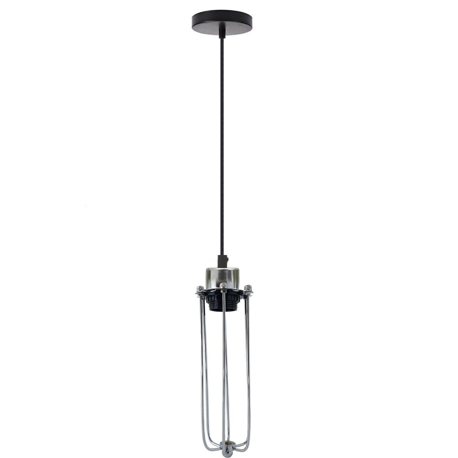 Vintage Industrial Style Pendant Light Long Tube Cage Hanging Ceiling Lamp Light - Picture 8 of 13