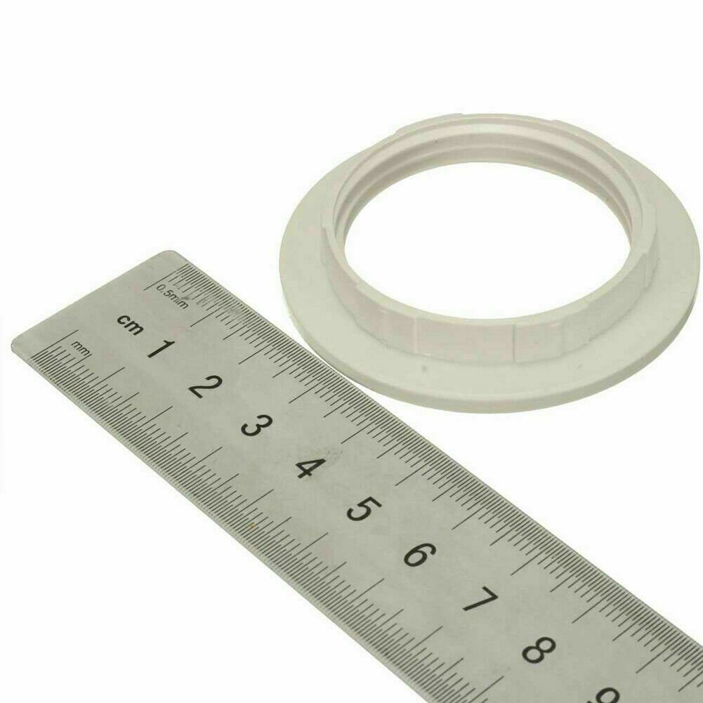 2 x Pantalla de plástico negro/blanco collar anillo hilo lámpara pantalla de luz E27/E14 - Imagen 10 de 15