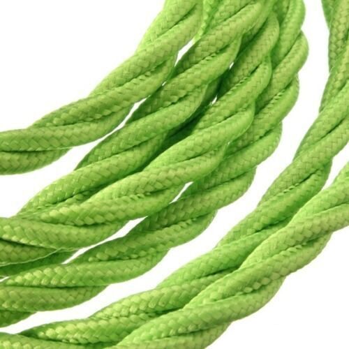 Vintage Color Fabric Cable Wire 2 Core Twisted Electric Light Lamp 5 Pack Cable - Picture 12 of 107