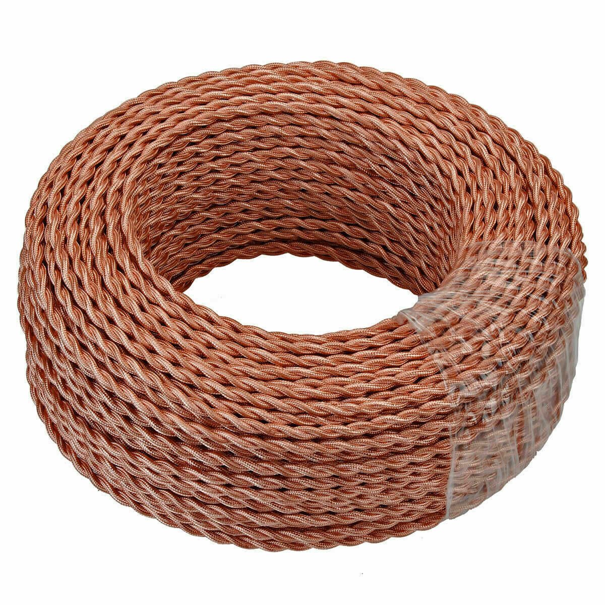 Vintage Color Fabric Cable Wire 2 Core Twisted Electric Light Lamp 5 Pack Cable - Picture 97 of 107