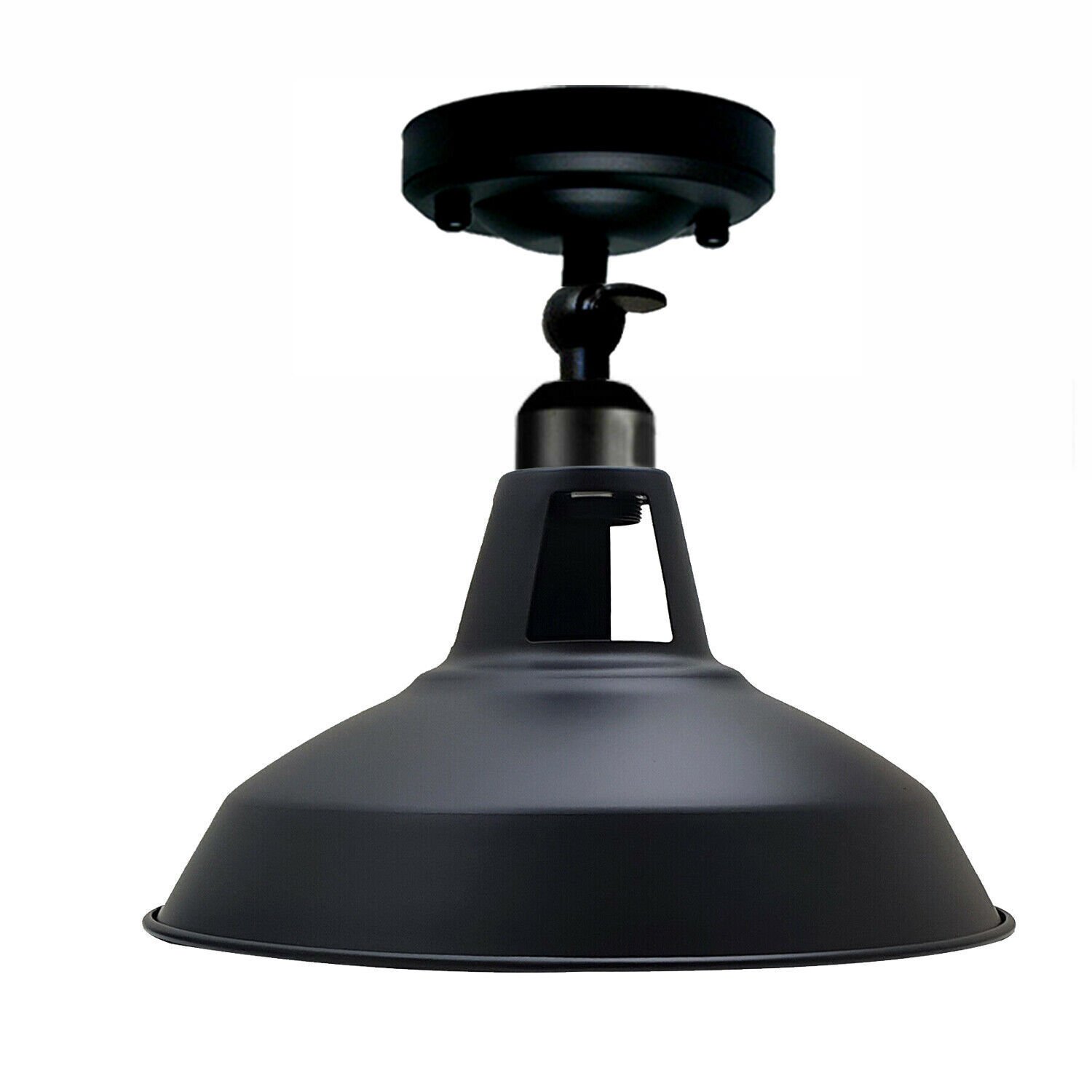 Kit de luz de techo ranura de granero color pantalla de metal montaje al ras E27 soporte de luz - Imagen 5 de 21