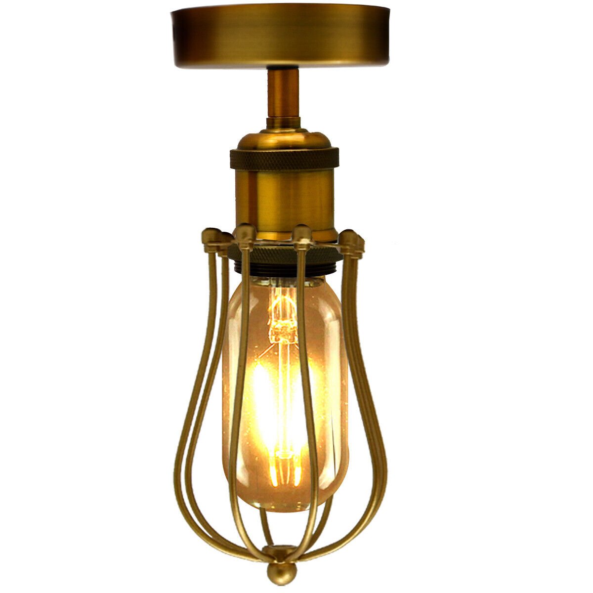 Vintage Ceiling Light Retro Industrial Hallway Flush Mount Cage Ceiling Light UK