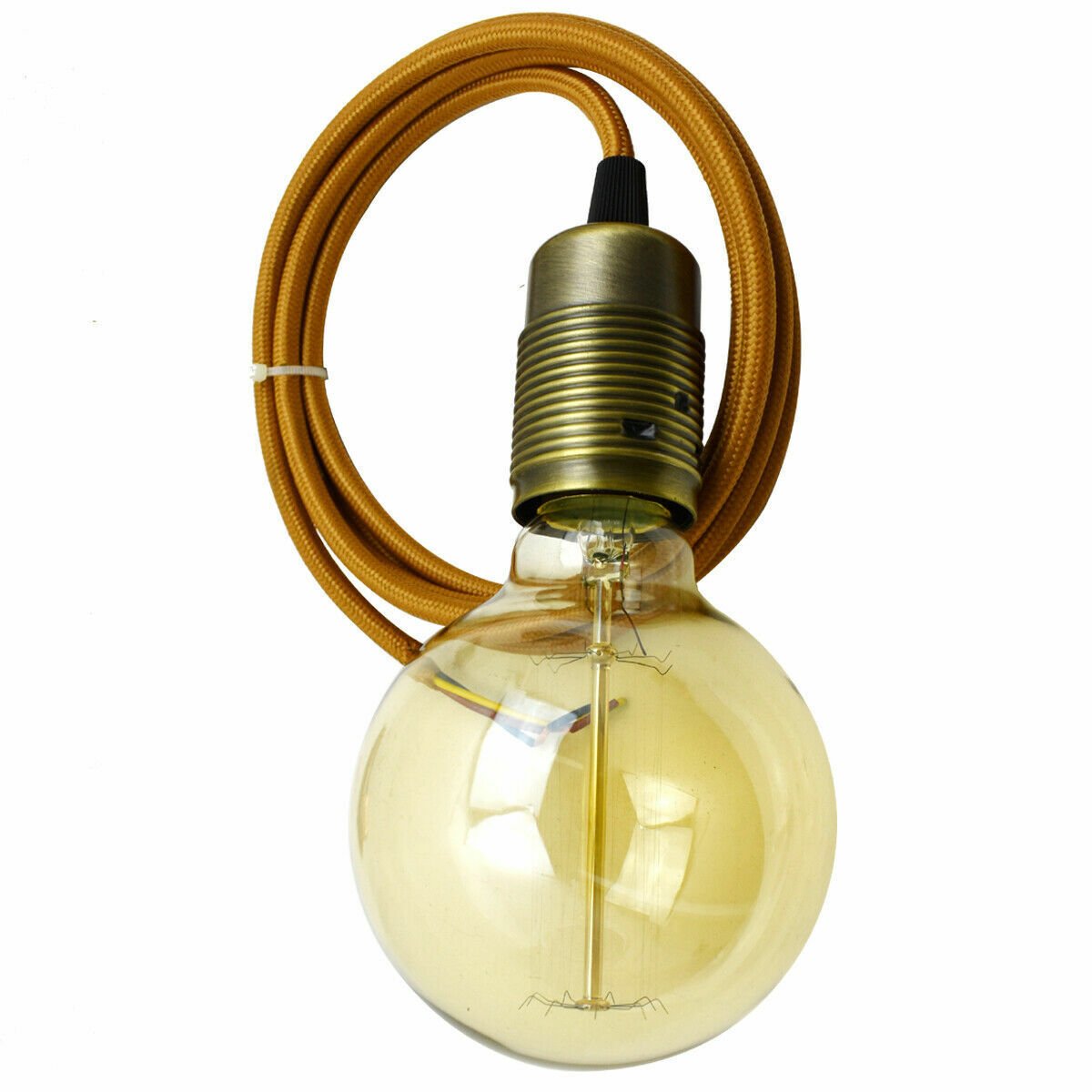 Juego de luces colgantes con cable flexible enchufe de tela premium vintage + E27 gratis - Imagen 7 de 11