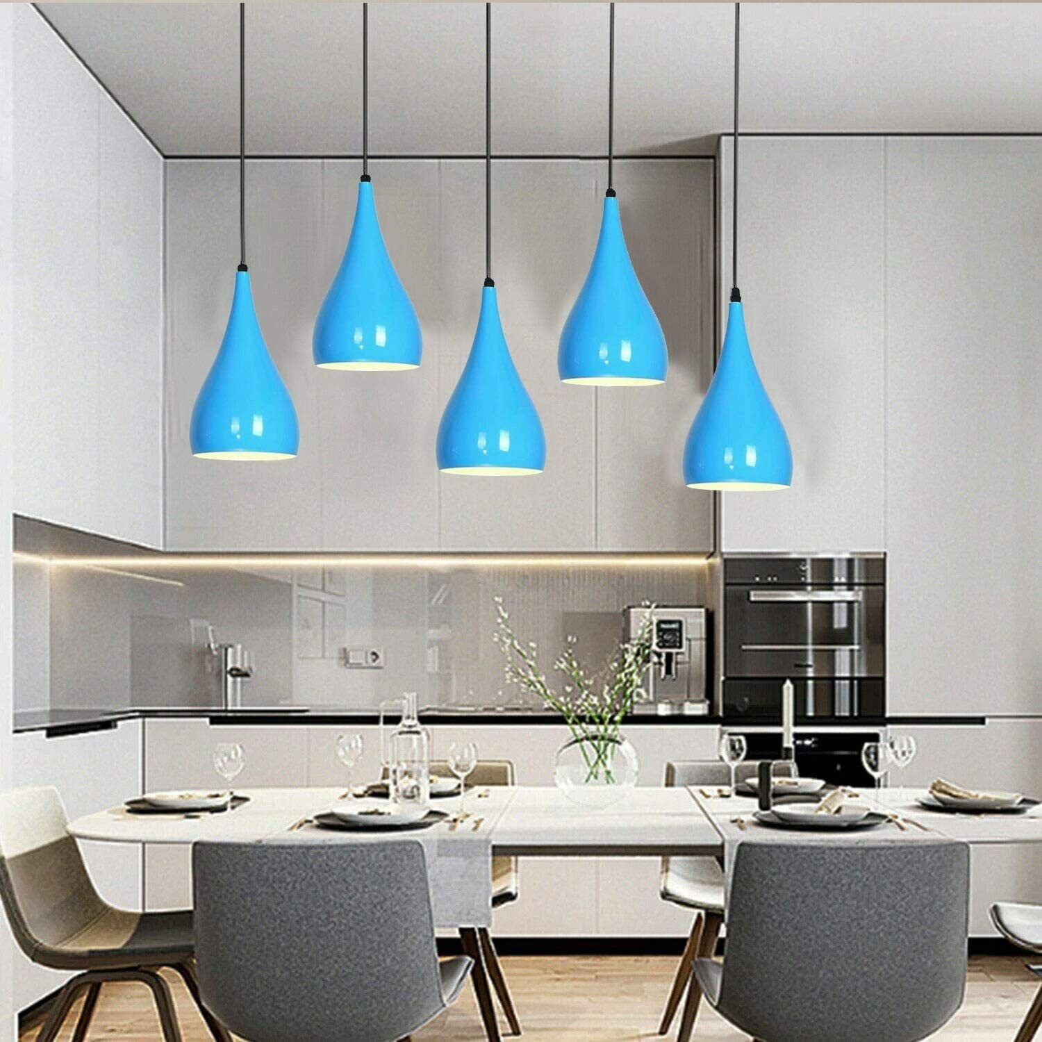 5 Köpfe Moderne Pendelleuchte Deckenlampe Hängekronleuchter Loft Café Leuchte - Bild 12 von 21