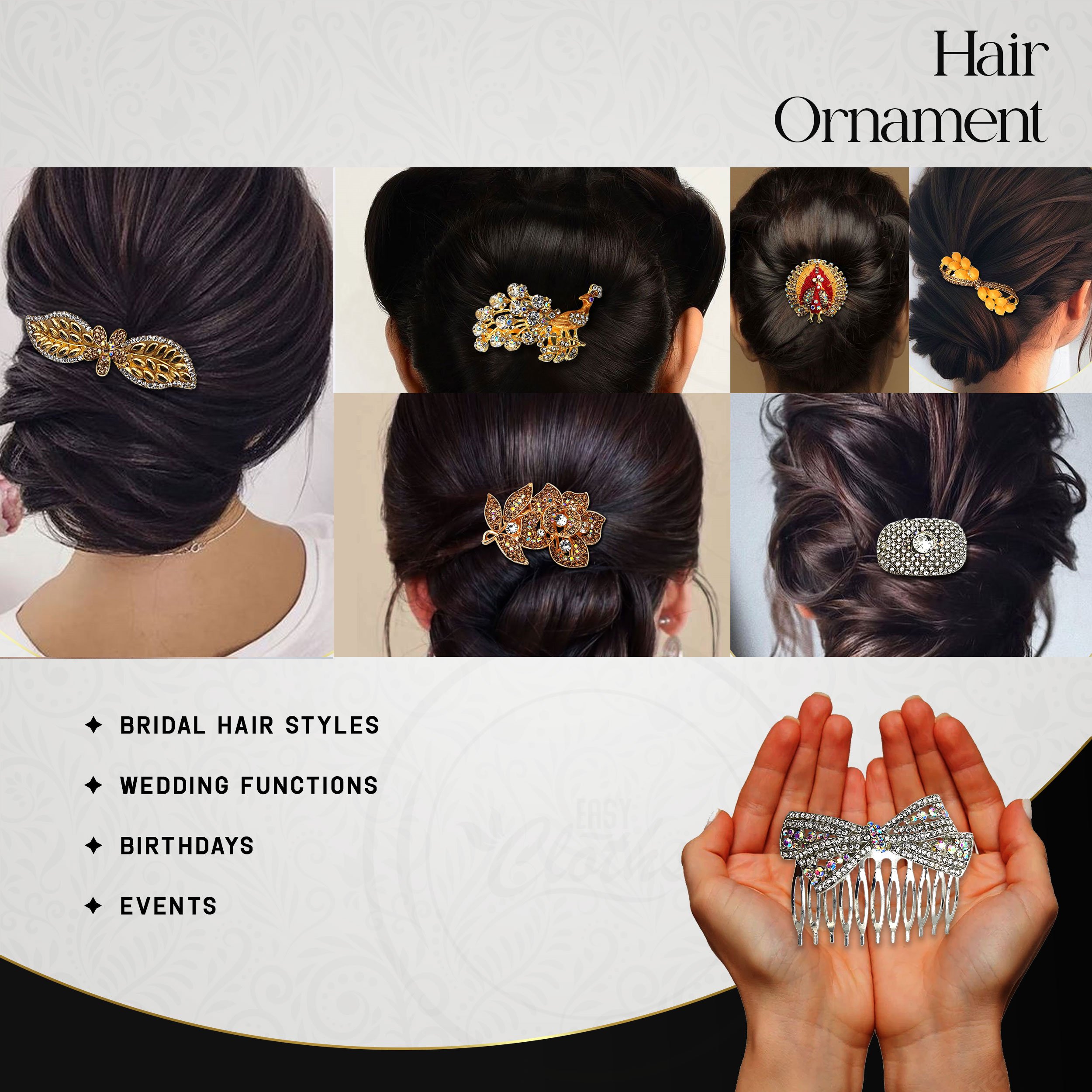 Novia Boda Peine de Pelo Pin Accesorios Tocados Peines para Mujer y... - Imagen 61 de 83