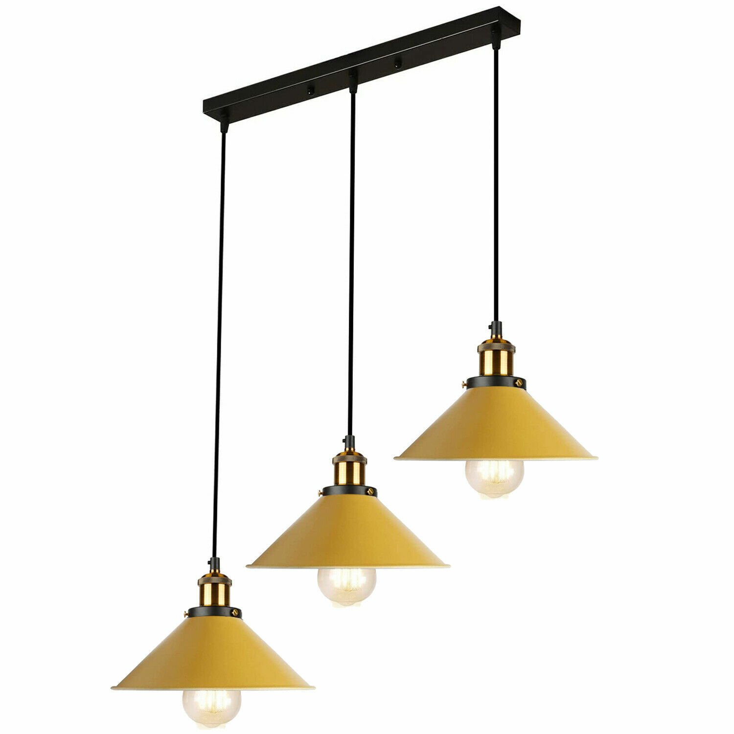Pendelleuchte Retro Loft Style 3 Köpfe Lampenschirm Vintage Industrie Deckenlampe - Bild 29 von 31