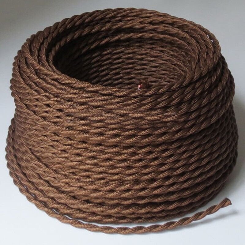 Vintage Color Fabric Cable Wire 2 Core Twisted Electric Light Lamp 5 Pack Cable - Picture 69 of 107