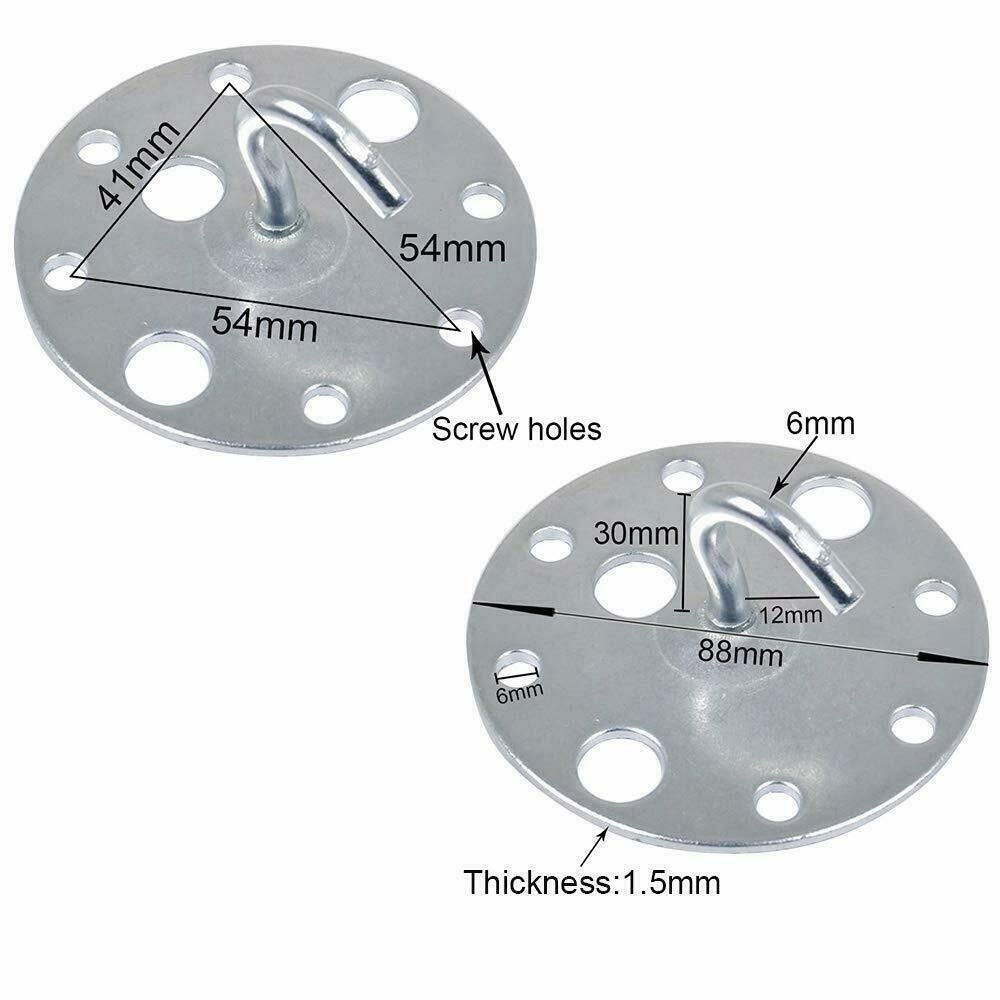 5 x Placa de gancho de acero de techo Lámpara de luz industrial pesada Soporte de trabajo - Imagen 8 de 13