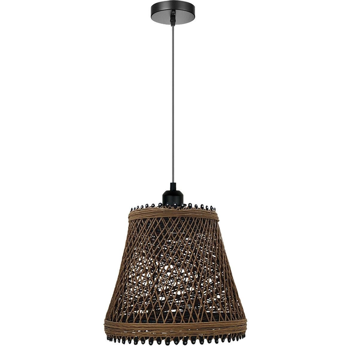 Rattan Wicker Ceiling Pendant Light Shade Hanging Light Antique d?cor Lampshade