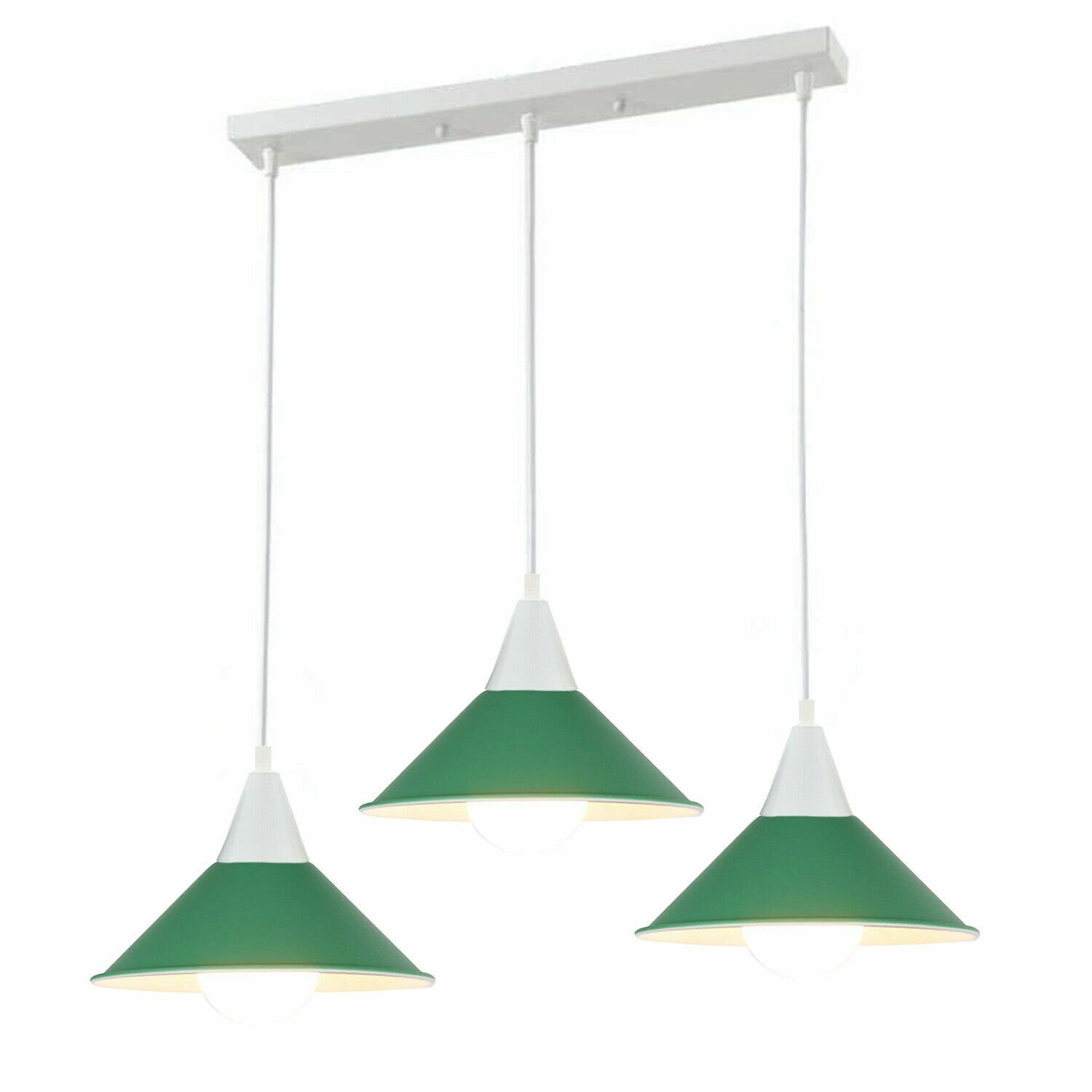 Pendelleuchte Deckenleuchte 3 Kopflampenschirm Industrial Retro Modern PVC Kabelverschraubung - Bild 7 von 21