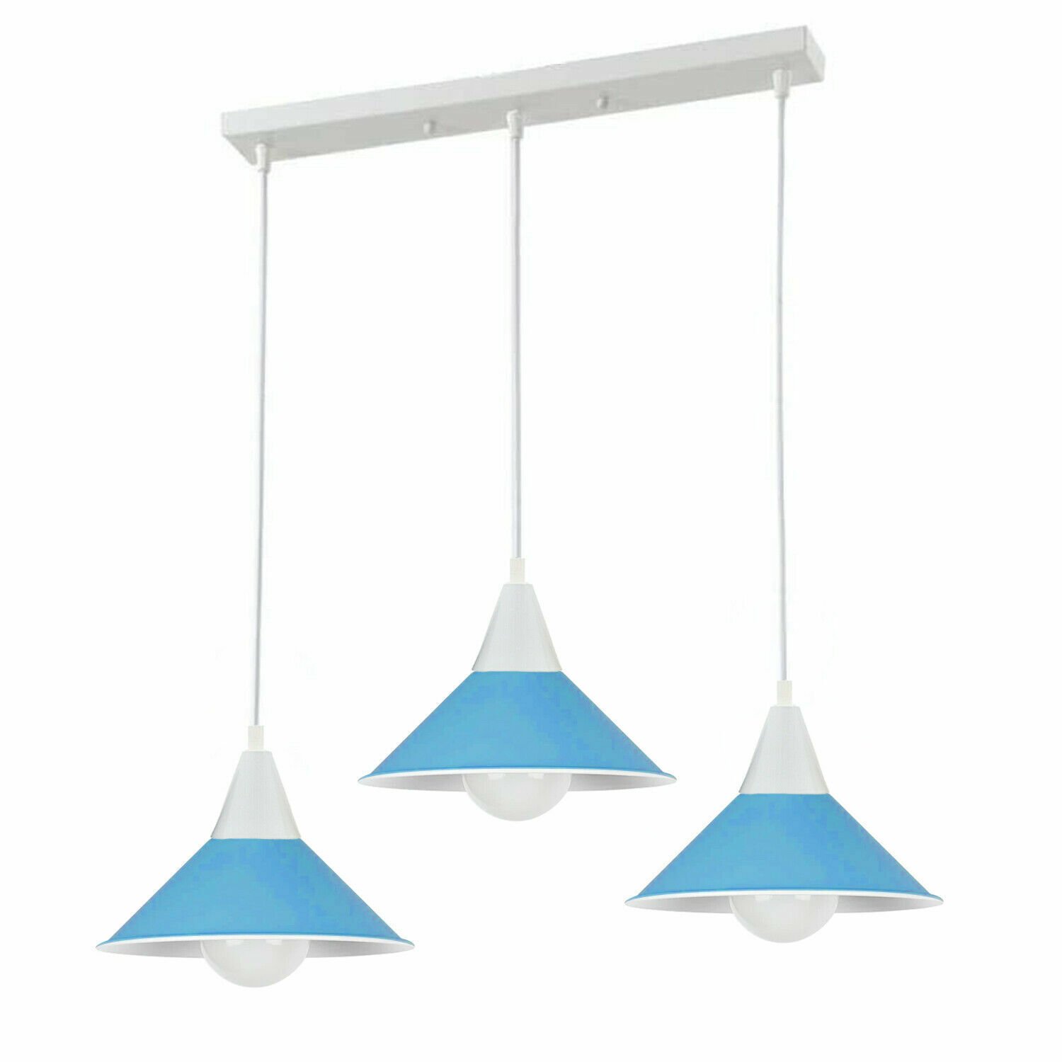 Pendelleuchte Deckenleuchte 3 Kopflampenschirm Industrial Retro Modern PVC Kabelverschraubung - Bild 20 von 21