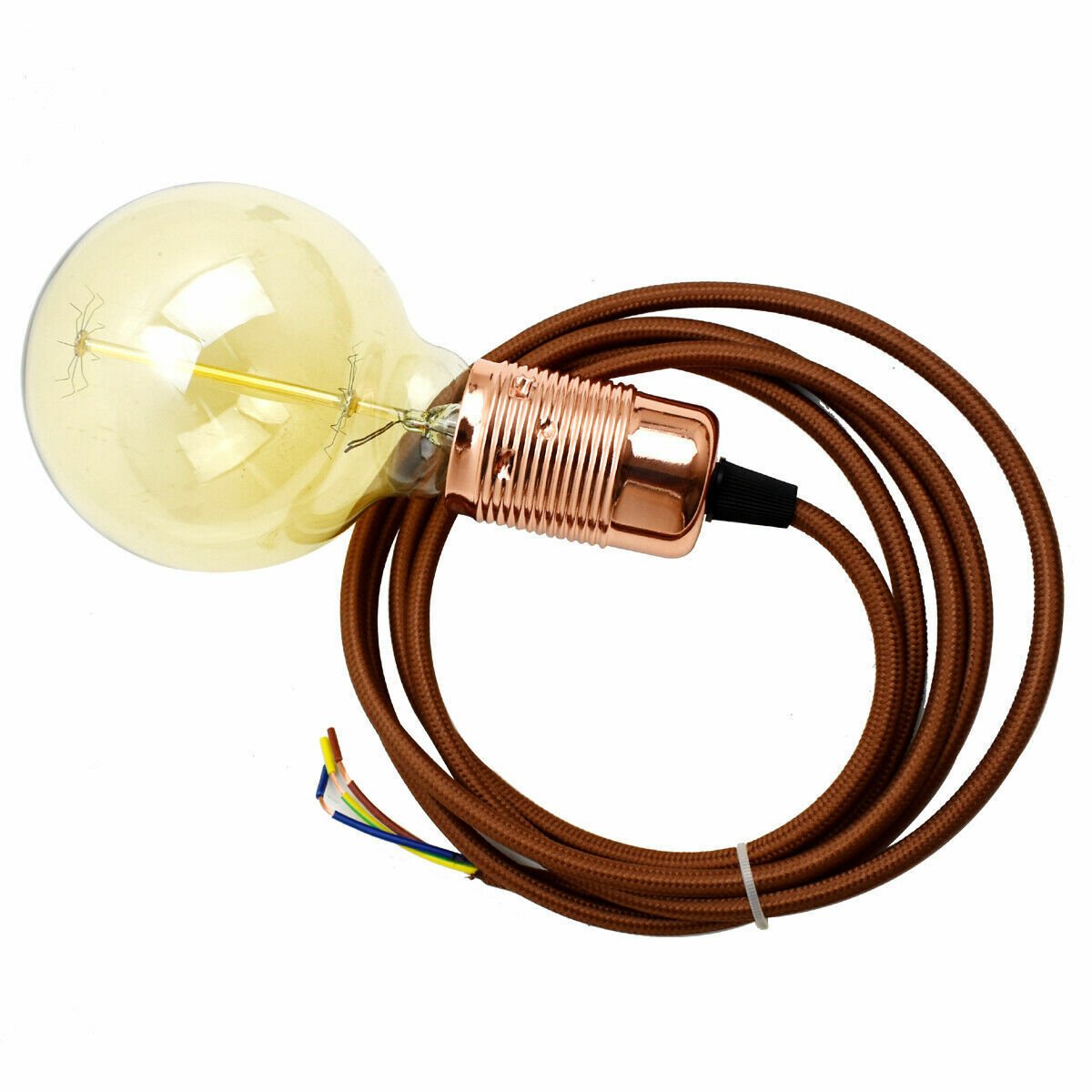 Juego de luces colgantes con cable flexible enchufe de tela premium vintage + E27 gratis - Imagen 8 de 11