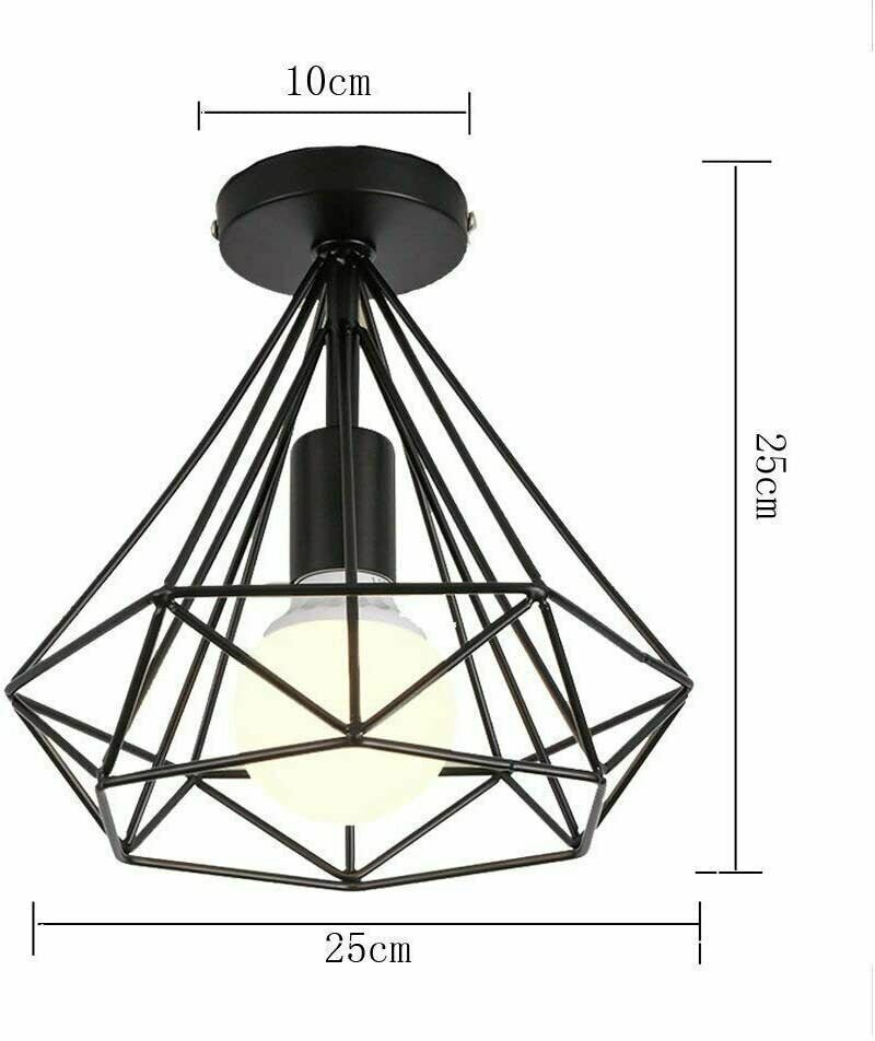 Lámpara colgante metal fácil ajuste industrial jaula de alambre techo/pantalla de lámpara - Imagen 13 de 22
