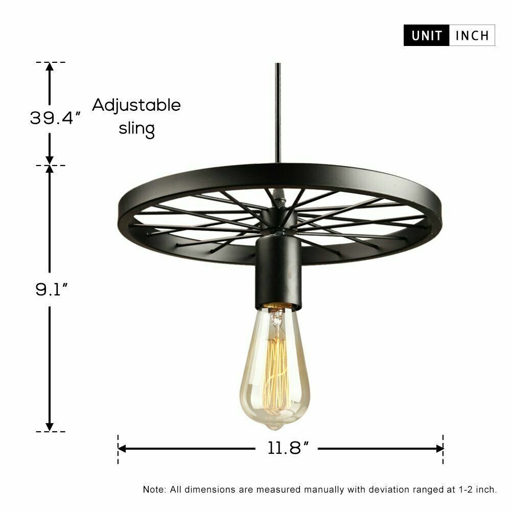 Vintage Retro Industrie Rad Deckenschirm Lampenschirm Stil Hänge Pendelleuchte UK - Bild 33 von 40