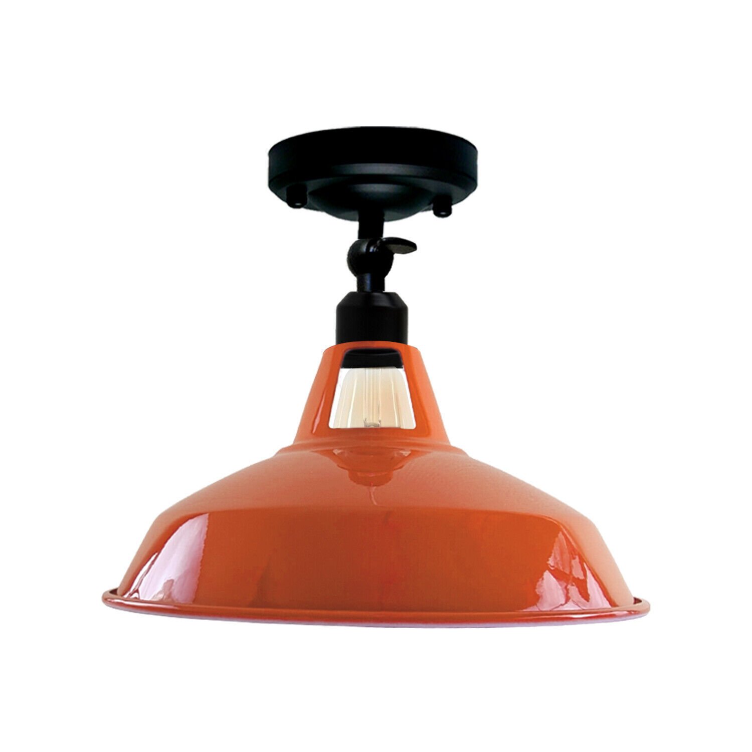 Kit de luz de techo ranura de granero color pantalla de metal montaje al ras E27 soporte de luz - Imagen 13 de 21