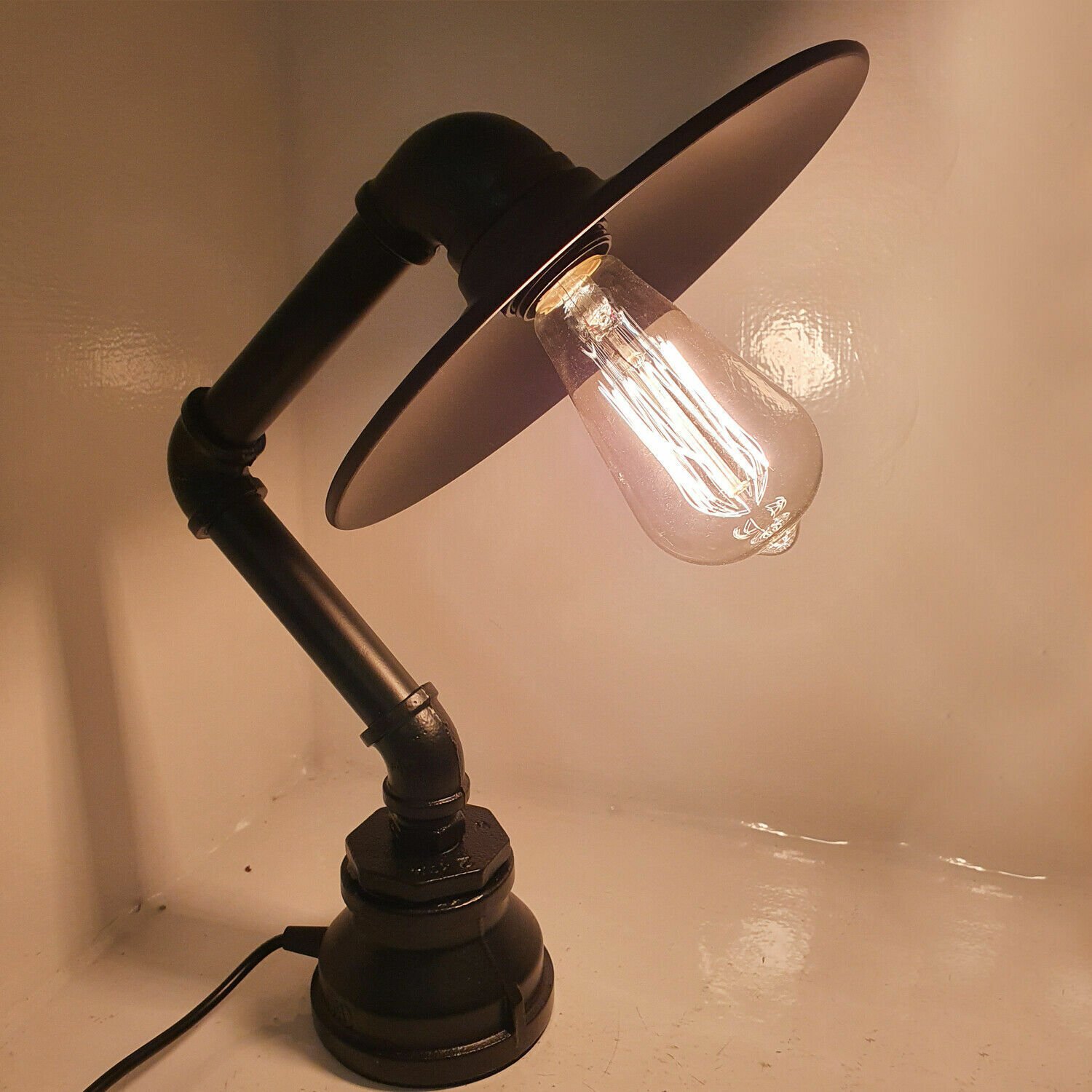 Industrial Robot Table Desk Lamp Pipe Steampunk Vintage Office Bedroom Light - Picture 17 of 30