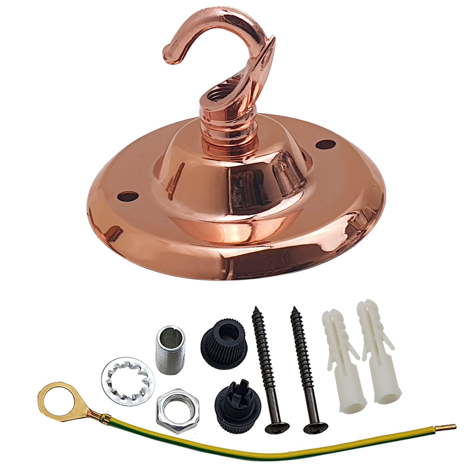 Ceiling Rose Hook Plate Light Fitting Chandelier 75mm Diameter Choose Color - Picture 6 of 21