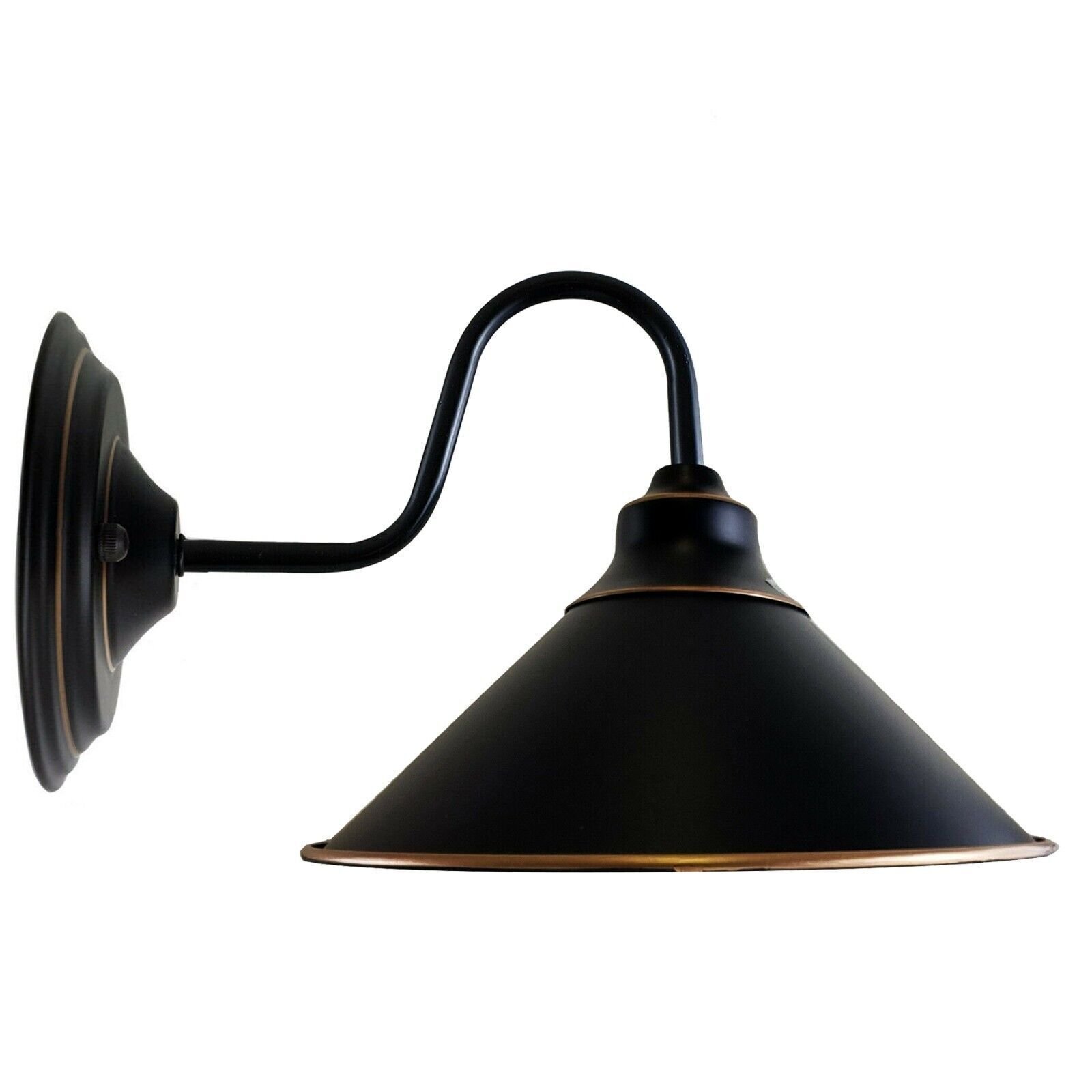 Vintage Industrie Wandlampe schwarz Kegelschirm Innen Wandleuchte Wandleuchte - Bild 18 von 19