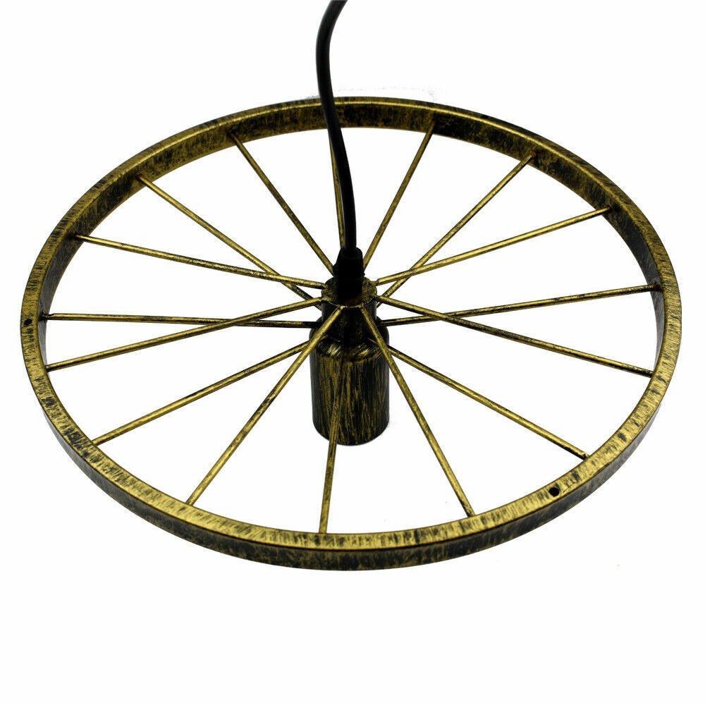 Vintage Retro Industrie Rad Deckenschirm Lampenschirm Stil Hänge Pendelleuchte UK - Bild 30 von 40