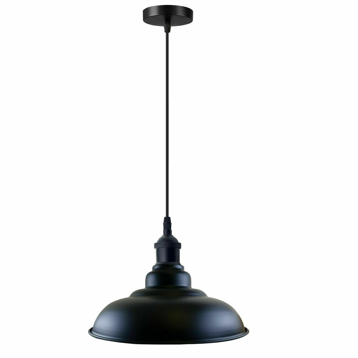 Lámpara colgante de colección luz de techo de metal industrial luces retro soporte E27 - Imagen 13 de 22