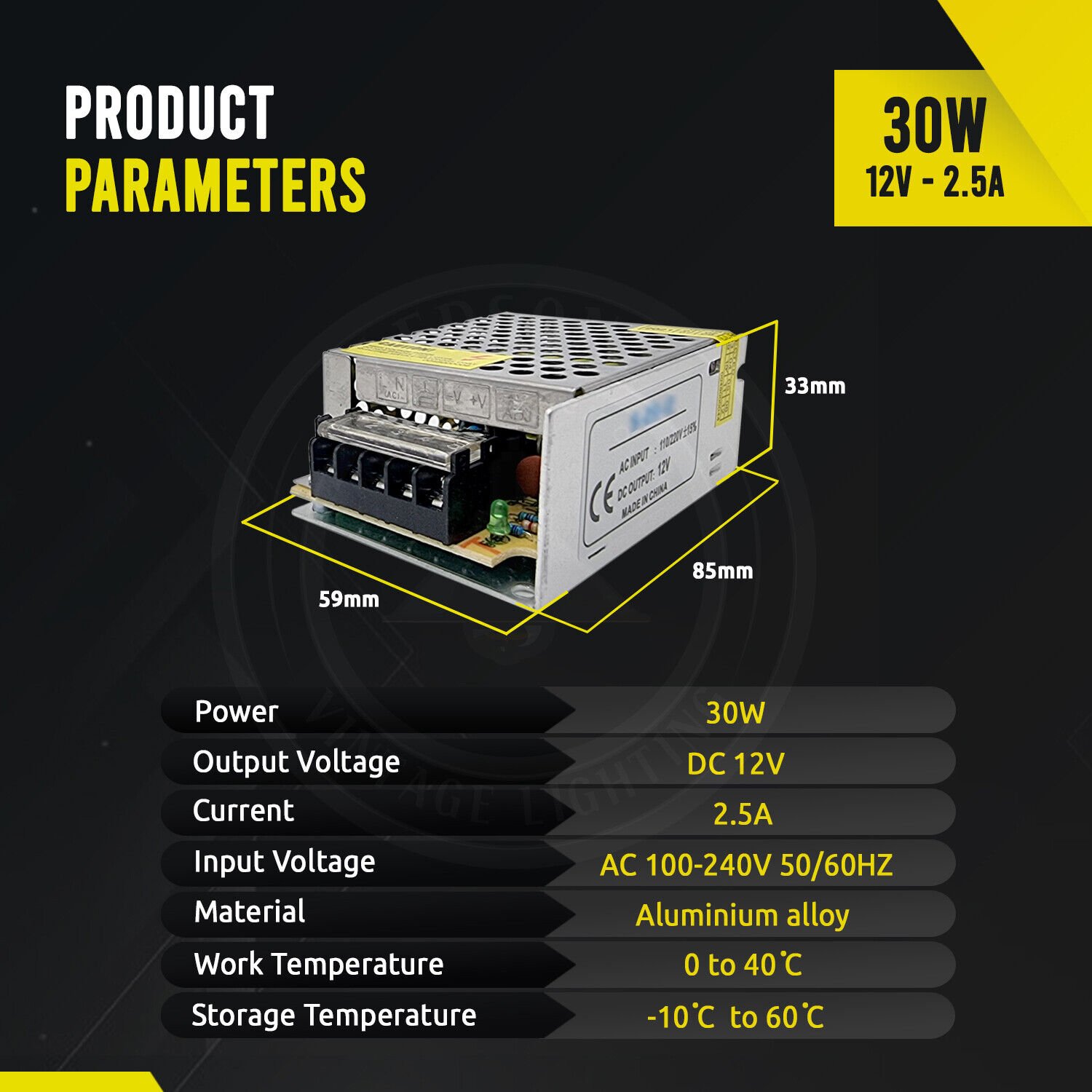 Transformador de fuente de alimentación conmutado regulado controlador LED DC12V Reino Unido - Imagen 13 de 59